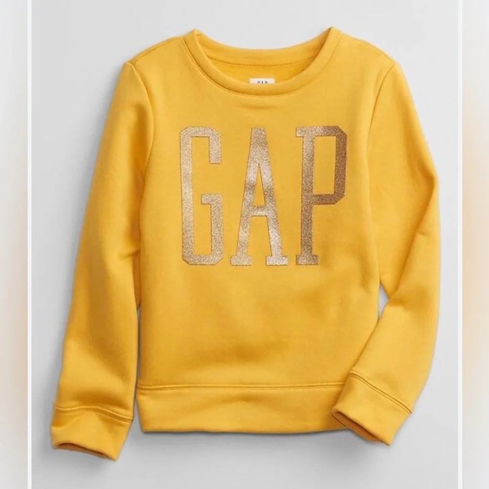NWT GAP KIDS  Sweatshirt Girls Size XXL 14-16 Glitter Logo COTTON POLY